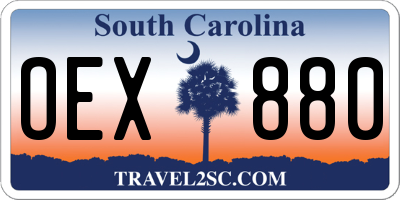 SC license plate OEX880