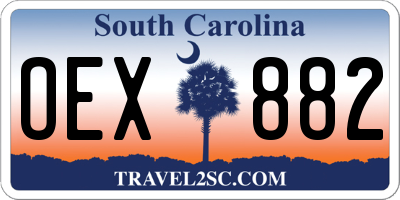 SC license plate OEX882