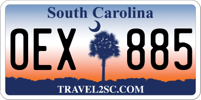 SC license plate OEX885