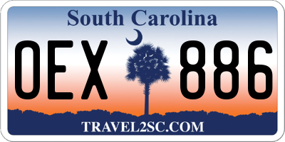 SC license plate OEX886