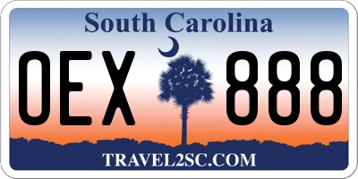 SC license plate OEX888