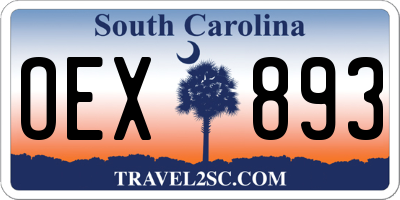 SC license plate OEX893