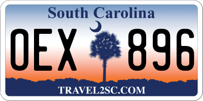 SC license plate OEX896