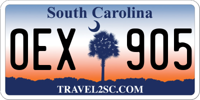 SC license plate OEX905