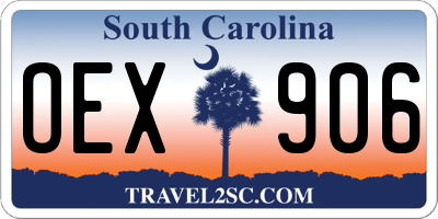 SC license plate OEX906