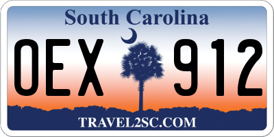 SC license plate OEX912