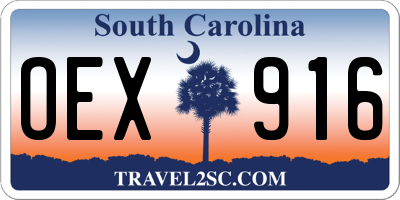 SC license plate OEX916
