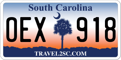 SC license plate OEX918