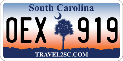 SC license plate OEX919