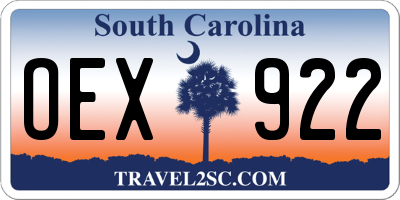 SC license plate OEX922