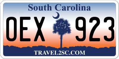 SC license plate OEX923