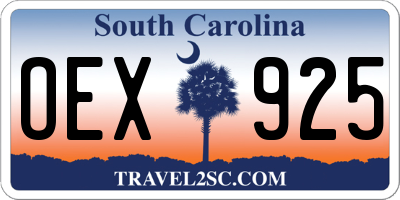 SC license plate OEX925