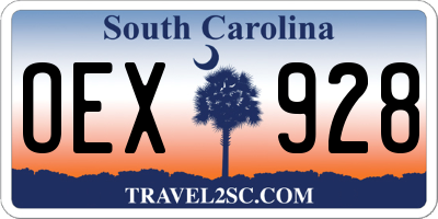 SC license plate OEX928