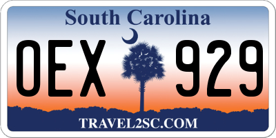 SC license plate OEX929