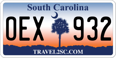 SC license plate OEX932