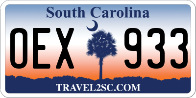 SC license plate OEX933