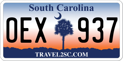SC license plate OEX937