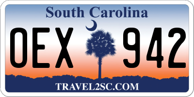 SC license plate OEX942