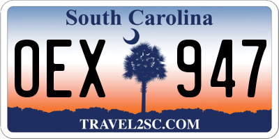 SC license plate OEX947