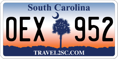 SC license plate OEX952
