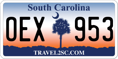 SC license plate OEX953