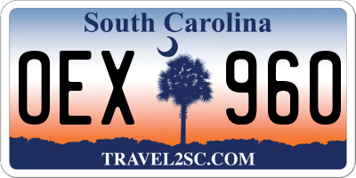 SC license plate OEX960