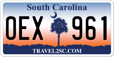 SC license plate OEX961