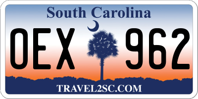 SC license plate OEX962
