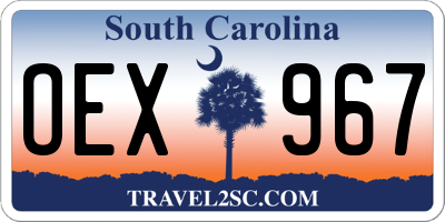 SC license plate OEX967