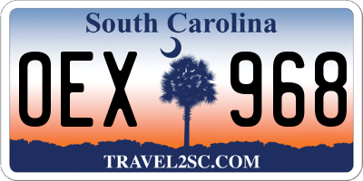 SC license plate OEX968