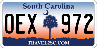 SC license plate OEX972