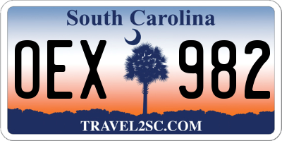 SC license plate OEX982