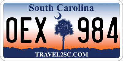 SC license plate OEX984