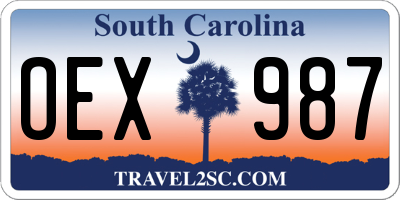 SC license plate OEX987