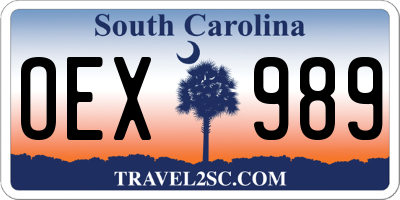 SC license plate OEX989