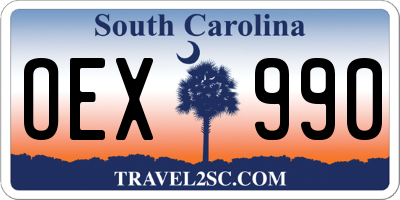 SC license plate OEX990