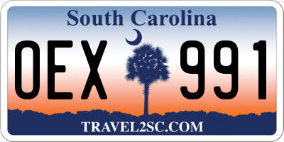 SC license plate OEX991