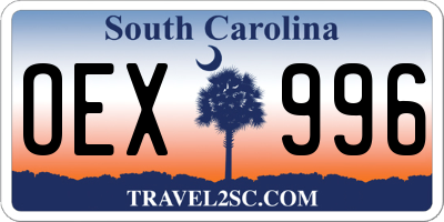 SC license plate OEX996