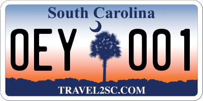 SC license plate OEY001