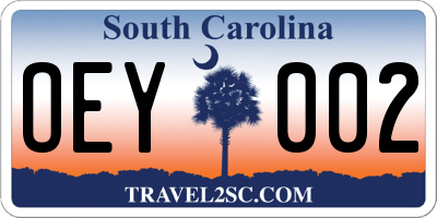 SC license plate OEY002