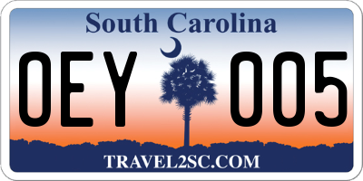 SC license plate OEY005