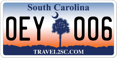 SC license plate OEY006