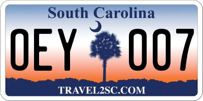 SC license plate OEY007