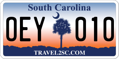 SC license plate OEY010