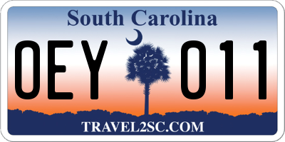 SC license plate OEY011