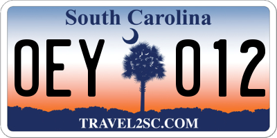 SC license plate OEY012