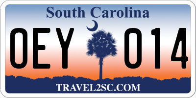 SC license plate OEY014