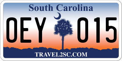 SC license plate OEY015