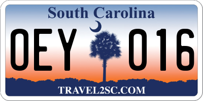 SC license plate OEY016