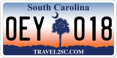 SC license plate OEY018